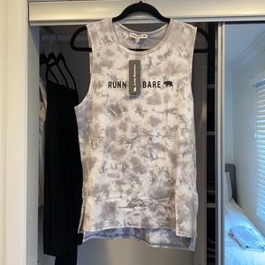 NWT Running bare tie dye sleeveless tee